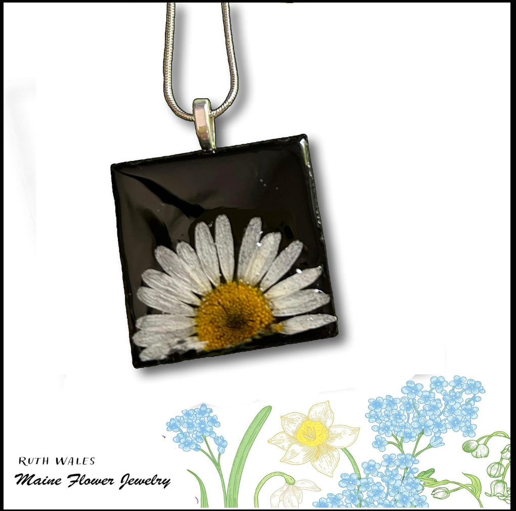 Real Daisy Pendant