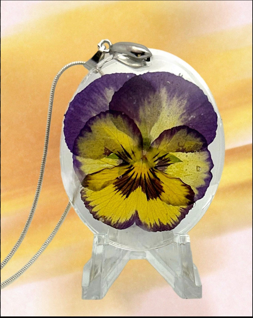 Johnny-jump-up Floral Pendant - Delicate Garden Jewelry