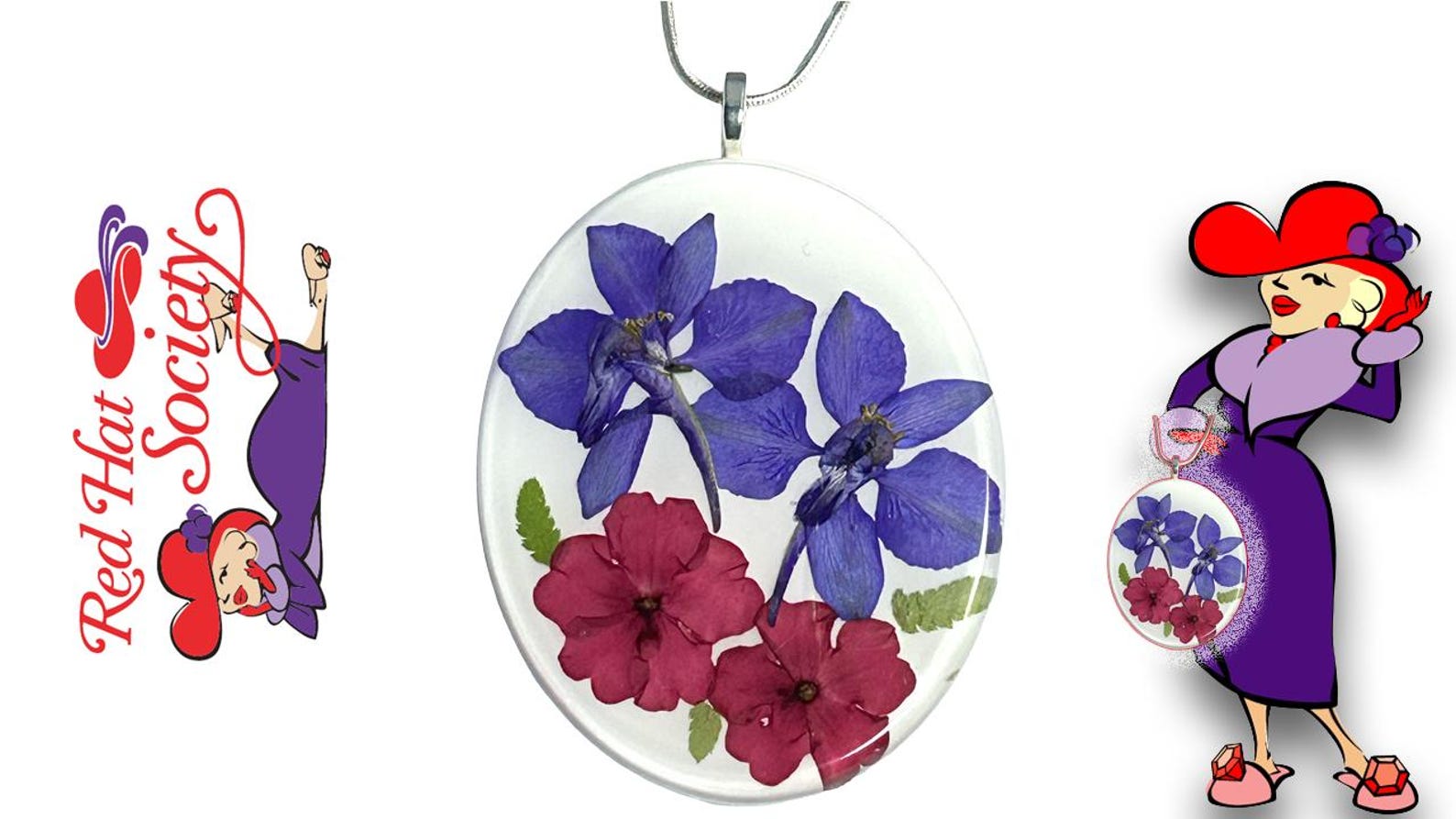Red Hatter’s Unique Floral Pendant