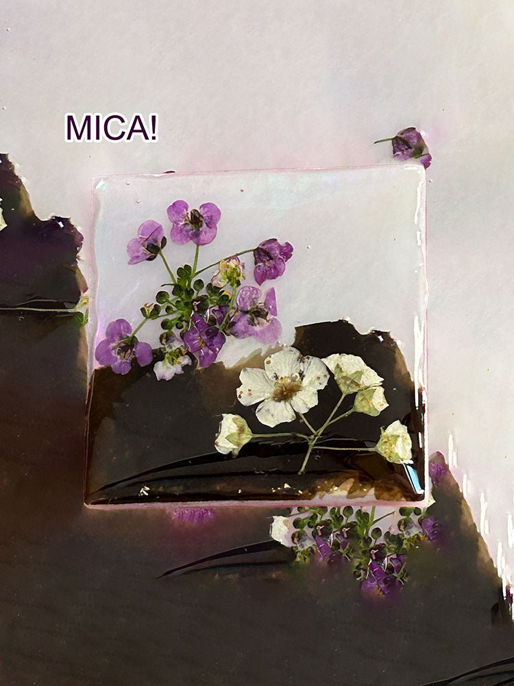 Pressed Flower and Mica Pendant