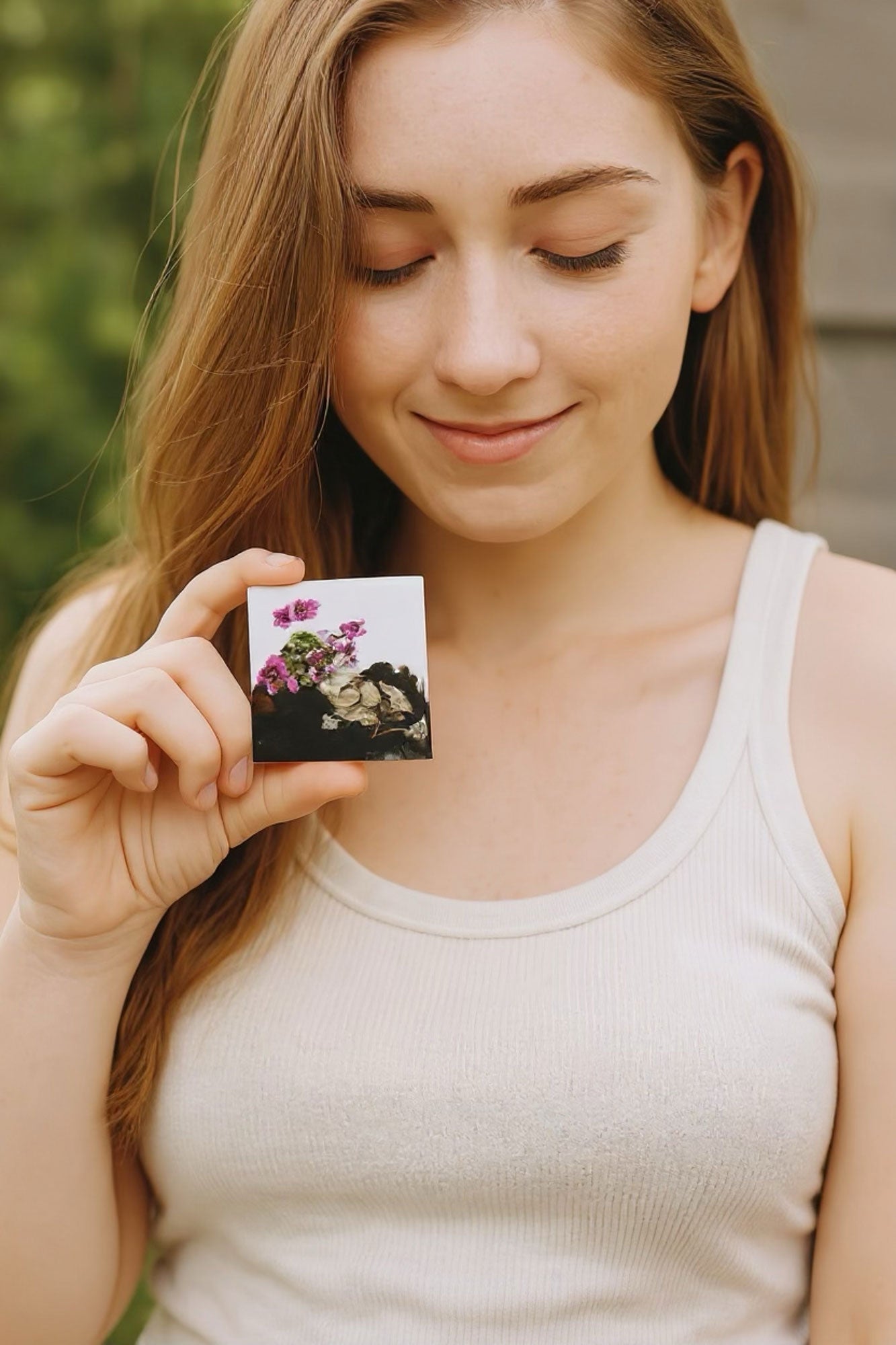 Pressed Flower and Mica Pendant
